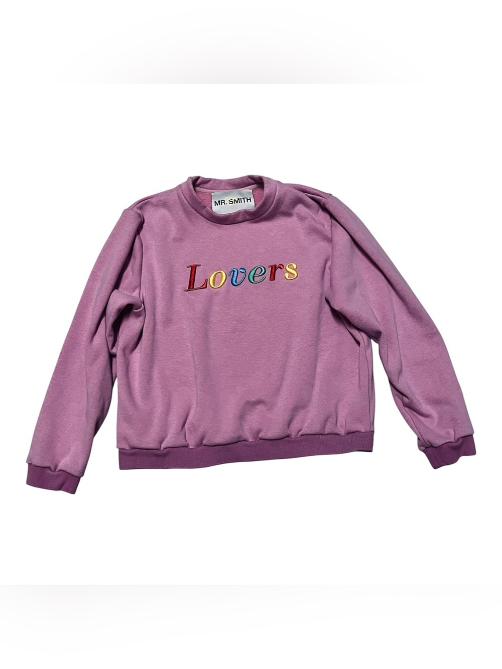 MR. Smith Lovers Pink Sweatshirt Crop Crewneck Size Large